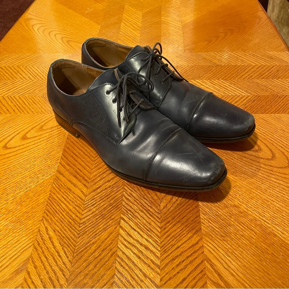 Classic Dark Blue Men's Cap toe Oxford Dress Shoes Florsheim